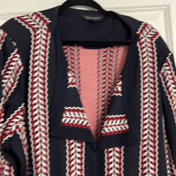 Ming Wang  Navy and Red Striped Women's blazer - Picture 3 of 11